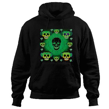 Discover Psychedelic Green St Patrick’s Day Skulls Hoodies