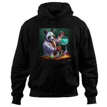 Discover Genius Panda: Whimsical Scientist Design Hoodies