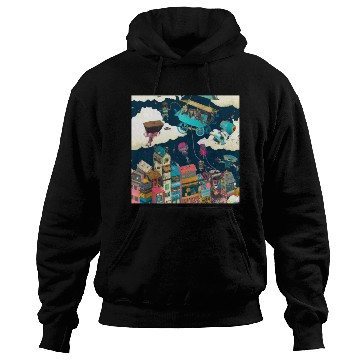 Discover Paradise Cartoon Imagination Dream City Hoodies