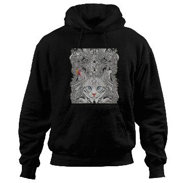 Discover Psychedelic cat with bird Hoodies
