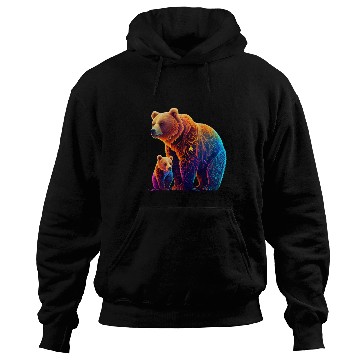 Discover Mother Bear and Cub Sublimation Graphic Wild 3 Hoodies
