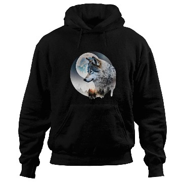 Discover Wolf Moonlight Forest Wild Werewolf Watercolor 3 Hoodies