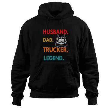 Discover Husband Dad Trucker Legend Hoodies