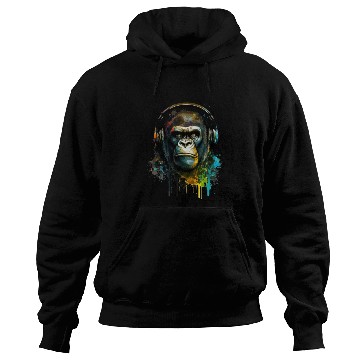 Discover Gorilla headphone music Hoodies
