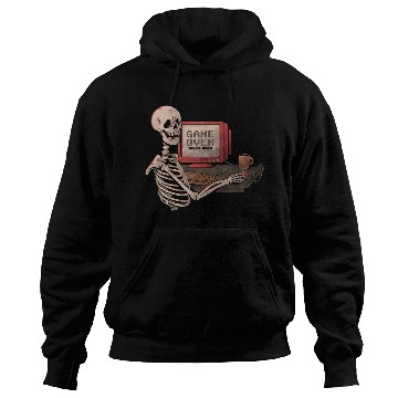 Discover Game Over Skull Funny Geek Skeleton Gift Hoodies