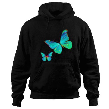 Discover Blue Green Butterflies Hoodies