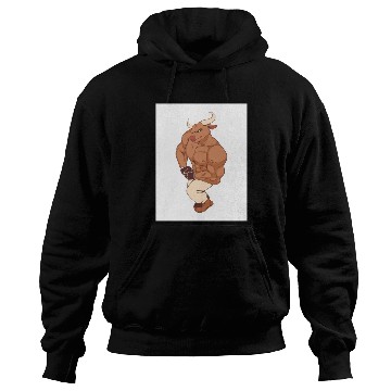 Discover Brown Illustrated Bull Gym Lover Hoodies