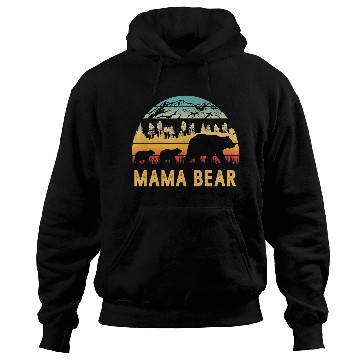 Discover Mama Bear with 2 Cubs Retro Mountains Mother's day Hoodies
