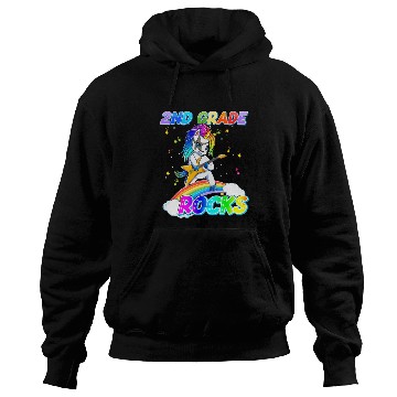 Discover 2nd Grade Rocks Unicorn Rainbow Back Hoodies