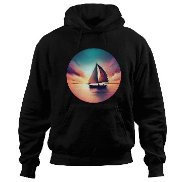 Discover Sailing Sailboat Dinghy Sunset Design Hoodies