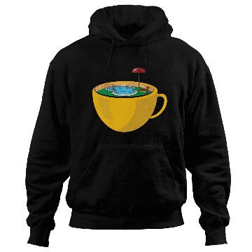 Discover Swimming pool on a coffee cup Hoodies