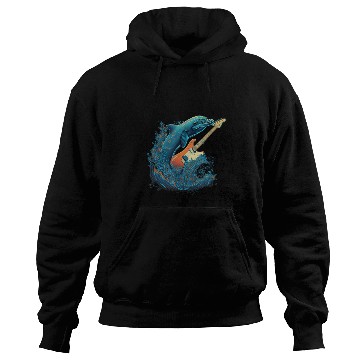 Discover Dolphin Playing Electric Guitar Rock Hoodies