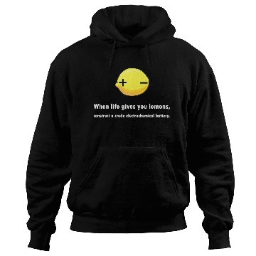 Discover Electrochemical Battery Lemon Chemist Teacher Hoodies