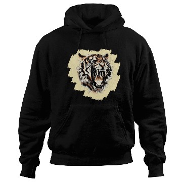 Discover Cool tiger motif on background Hoodies