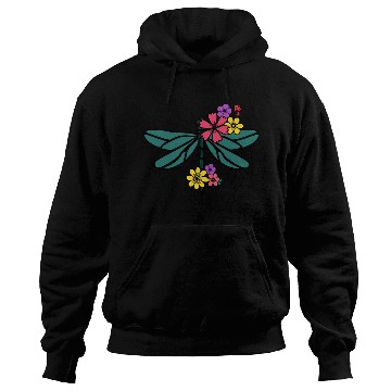 Discover dragonfly with colorful flowers Hoodies