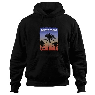 Discover Saint Tropez Sunset Vacation Souvenir Palm Tree Hoodies