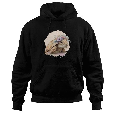 Discover Cute Watercolor Tortoise Turtle Flower Crown Anima Hoodies