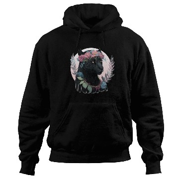 Discover Cute Black Watercolor Panther Flower Crown Boho Ae Hoodies