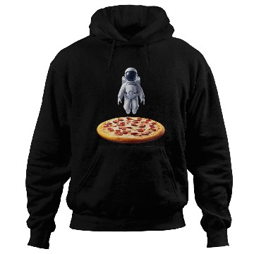 Discover Hovering astronaut over pizza Hoodies