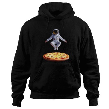 Discover Hovering astronaut over pizza Hoodies