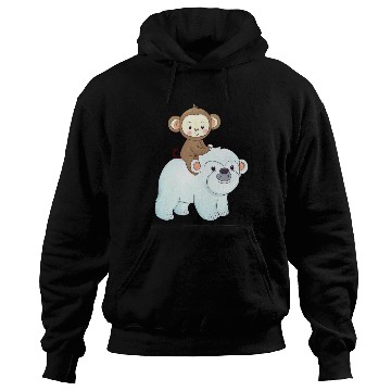 Discover Monkey rides polar bear polar bear Hoodies