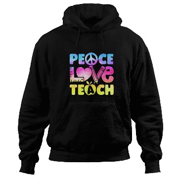 Discover Teacher Peace Love Teach First Day Back To School Hoodies