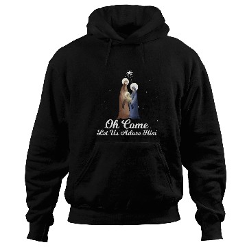 Discover Let Us Adore Him Advent Nativity Scene Hoodies