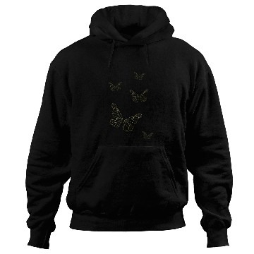 Discover Black glittery butterflies monarch Hoodies
