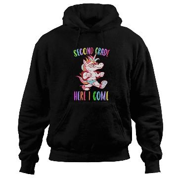 Discover Second Grade Here I Come Unicorn Rainbow Back to S Hoodies