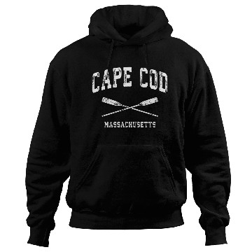Discover Cape Cod Massachusetts Nautical Crossed Oars Hoodies