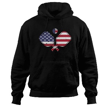 Discover Patriotic Pickleball US Flag Paddleball Design Hoodies