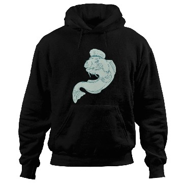 Discover Captain Catfish Drawing Hoodies
