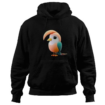 Discover Cute Bird of Paradise 3D Render Hoodies