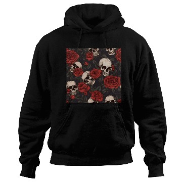 Discover Skulls & Red Roses Dark Gothic Elegant Pattern Hoodies