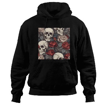 Discover Skulls & Red Roses Dark Elegant Gothic Pattern Hoodies
