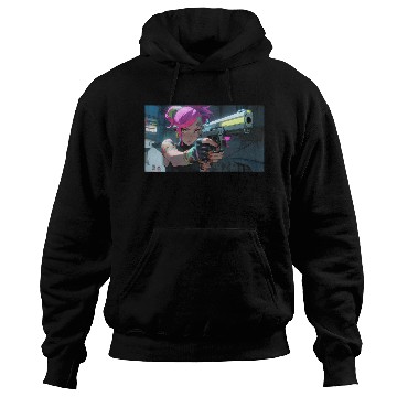 Discover Cyber Sakura: Neon Guardian Hoodies
