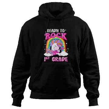 Discover Rocking 1St Grade Electric Guitar Unicorn Rainbow Hoodies