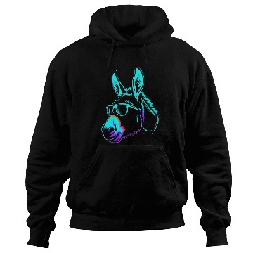 Discover Donkey Stamp Neon Retro Colorful Hoodies