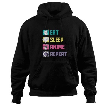 Discover Eat Sleep Anime Repeat funny Hoodies