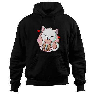 Discover Cat Boba Tea Bubble Tea Kawaii Anime Japanese Hoodies