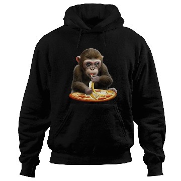Discover Monkey enjoying banana pizza Hoodies