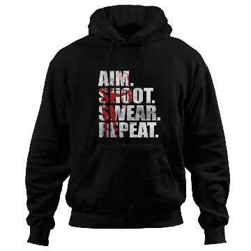 Discover Archer Bowhing Aim Shoot Swear Repeat Archery Hoodies