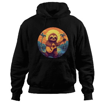Discover Sloth Guitar Sunset Hoodies