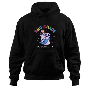 Discover Third Grade Squad Unicorn Panda Cat Shark Back to Hoodies