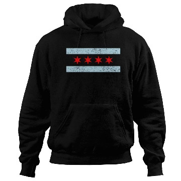 Discover Sweet Chicago Flag Red Six Pointed Stars Hoodies