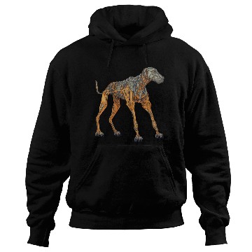Discover Doberman Cyborg Dog in Orange Hoodies