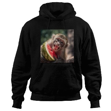 Discover Summer cute monkey eating watermelon Hoodies