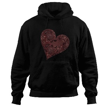 Discover dark red heart in paisley pattern style Hoodies