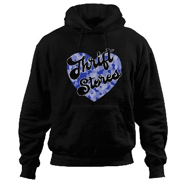 Discover Thrift Stores blue camo heart Hoodies