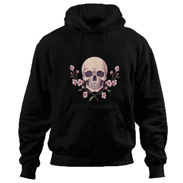 Discover Anime style Skull with cherry blossom branches Hoodies